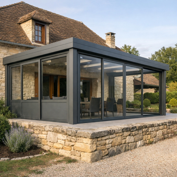 Vente et installation de véranda aluminium isolée à Sarlat (24) en Dordogne 