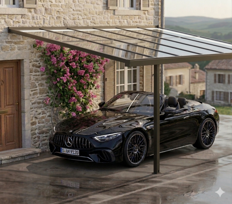 Vente et installation de carports vitrés en aluminium à Sarlat (24) en Dordogne