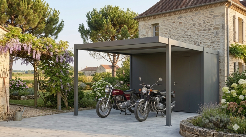 Installation de carport aluminium avec box intégré à La Roque Gageac