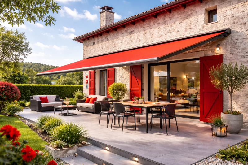  Pose d'un store banne motorisé à Sarlat en Dordogne (24)